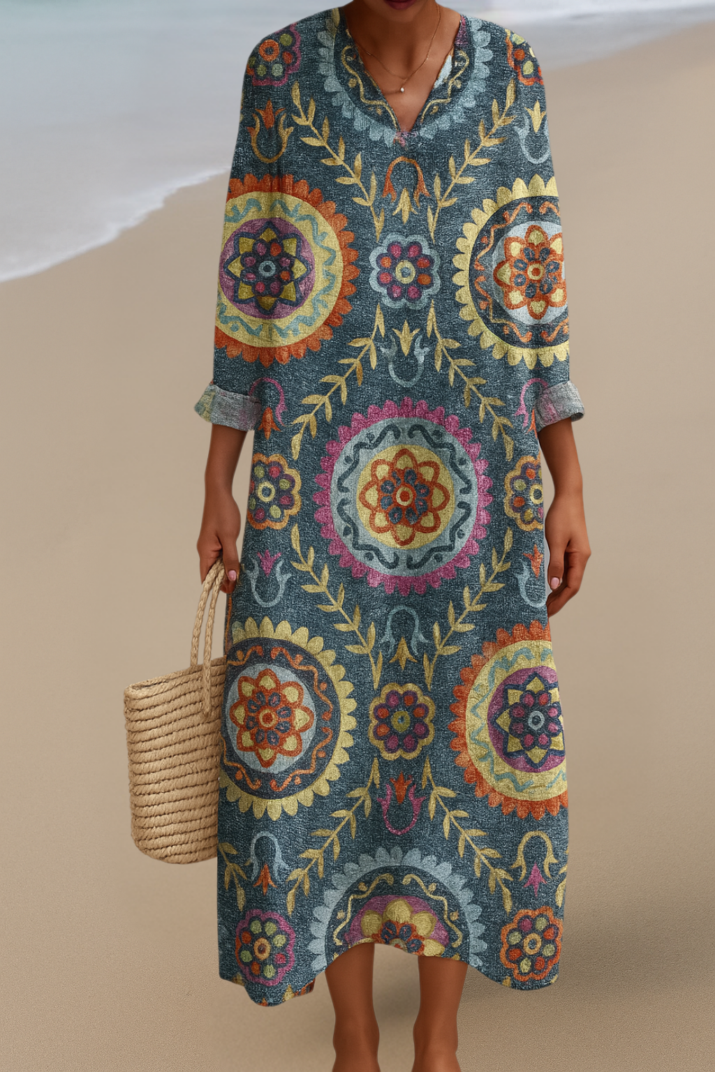 Mandala Maxikleid – Strahle vor Freude in Boho-Eleganz