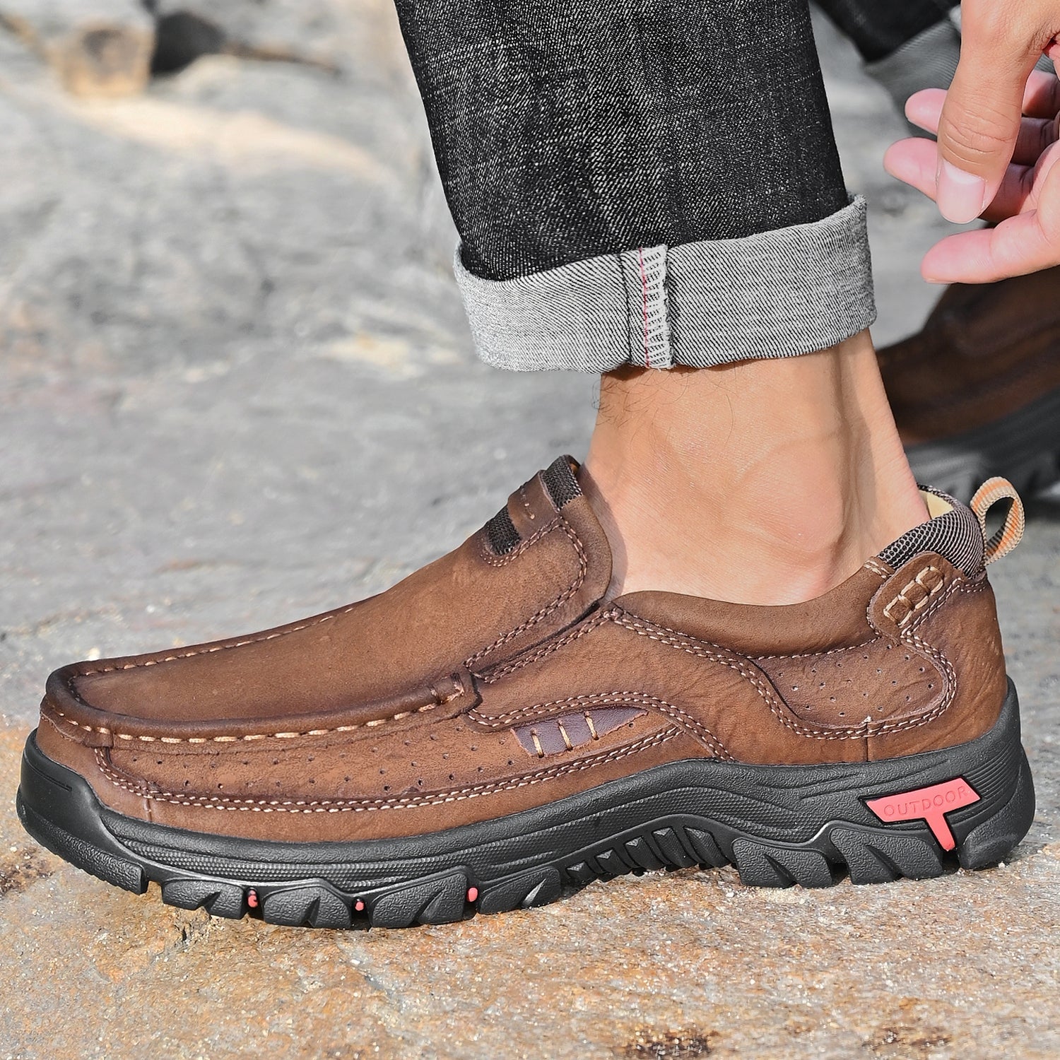 Krzysztof — Skórzane Buty Przejściowe z Ortopedyczną Podeszwą