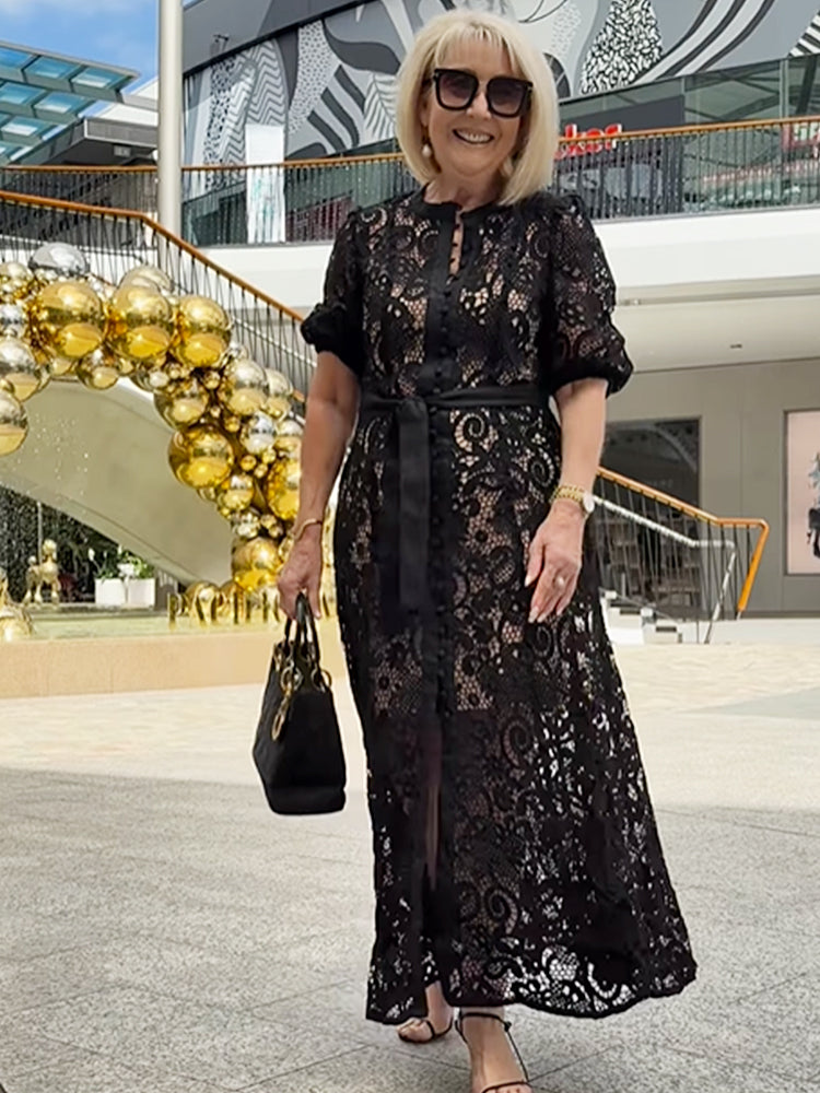 Abigail – Boho sukienka midi w romantyczny wzór