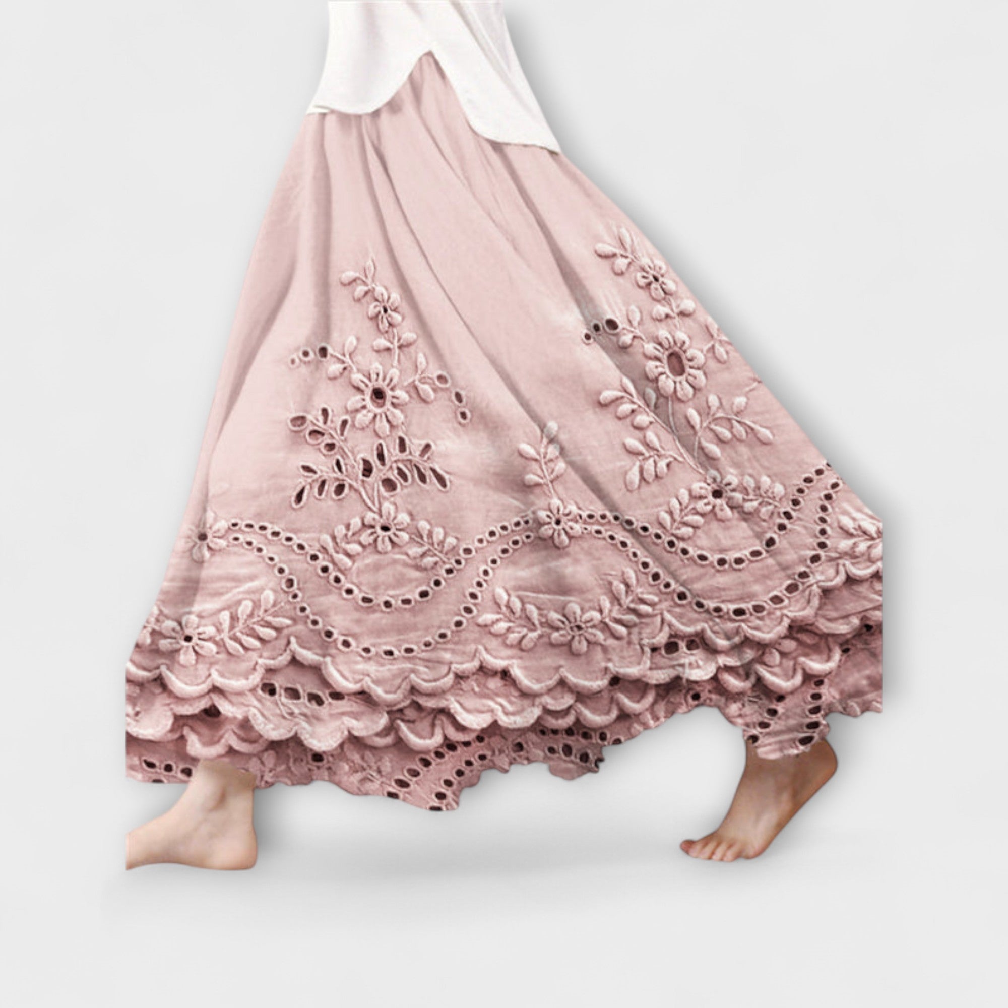 Mavie – Bestickter Maxirock Im Boho-Stil