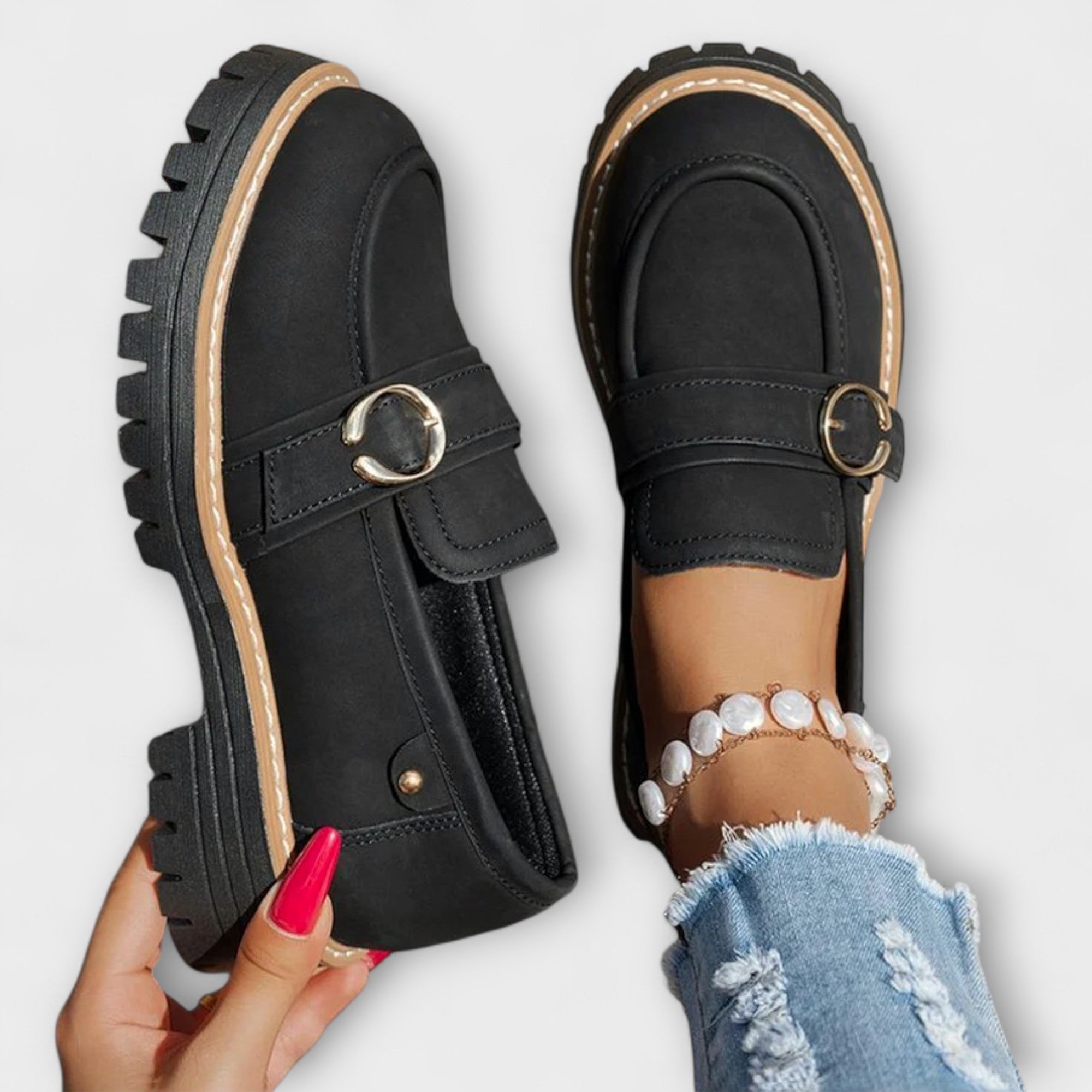 Lora – Casual Loafers z Okrągłym Noskiem