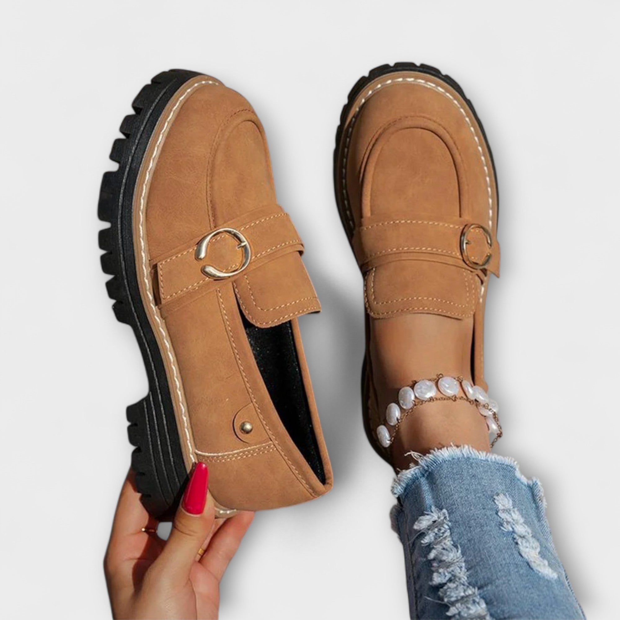 Lora – Casual Loafers z Okrągłym Noskiem