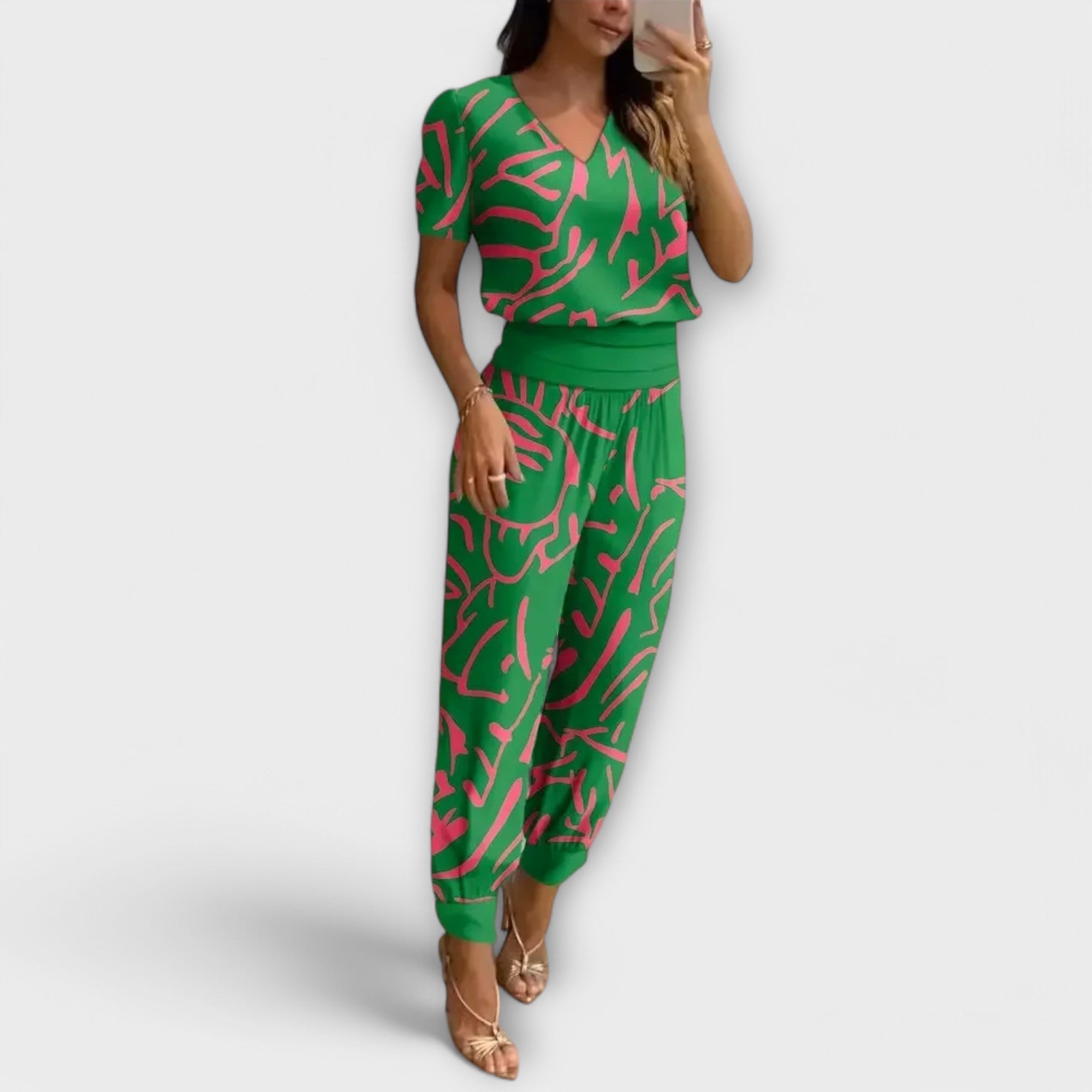 Irmelin – Elegancki zestaw z bluzką i spodniami