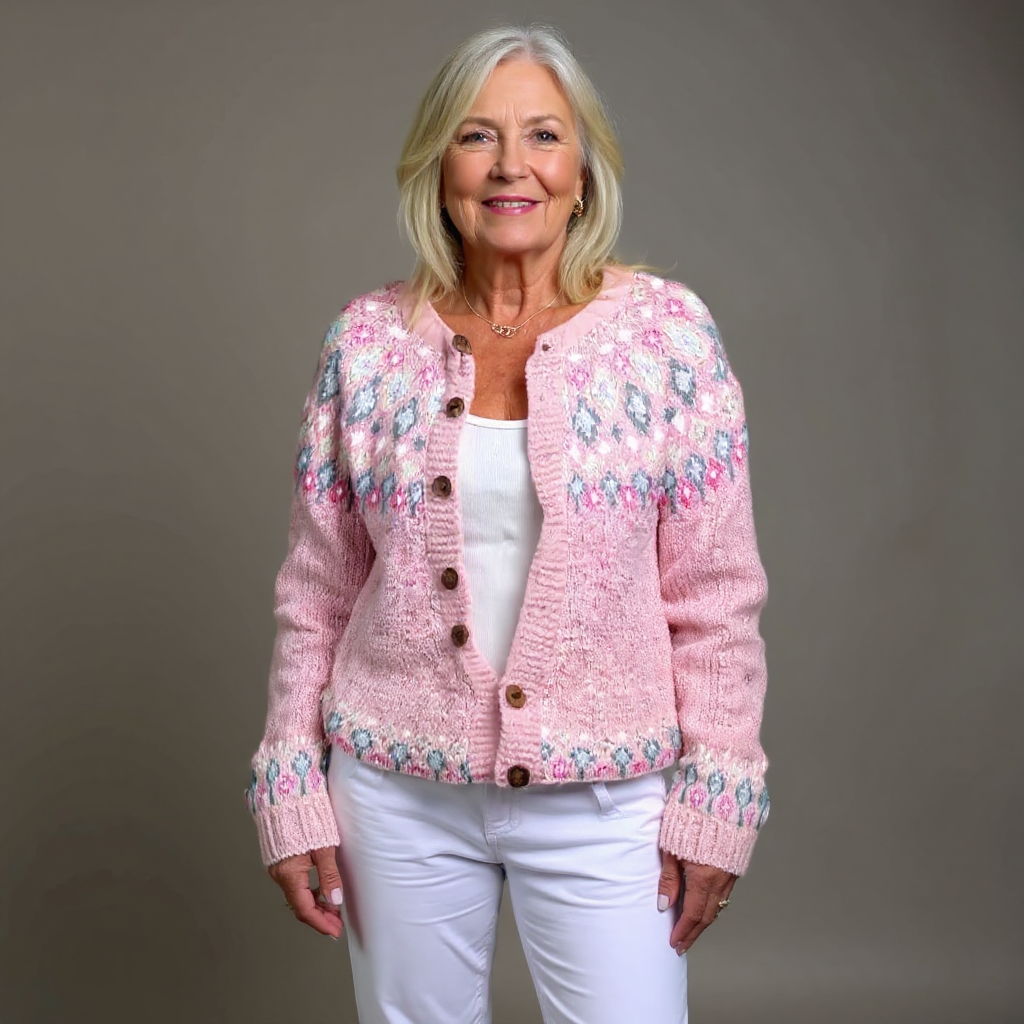 Haselnuss | Pinker Komfort-Cardigan
