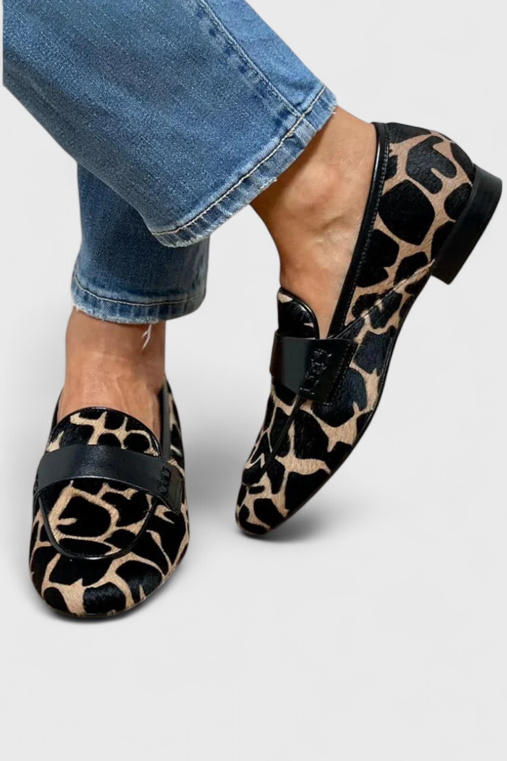 Leder-Mokassins Annelore mit niedrigem Absatz und exklusivem Design