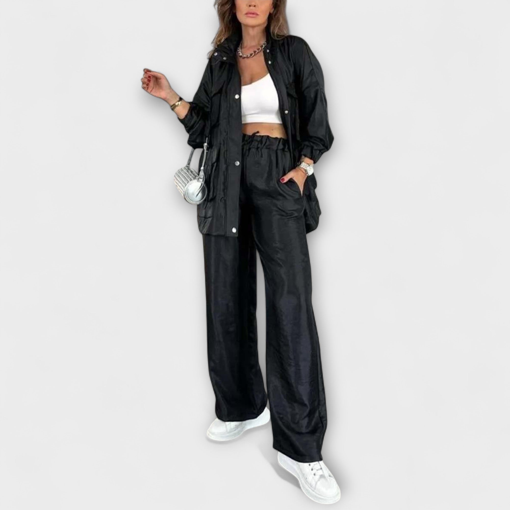 Mira – Stylowy Damski Zestaw Dwuczęściowy z Kieszeniami