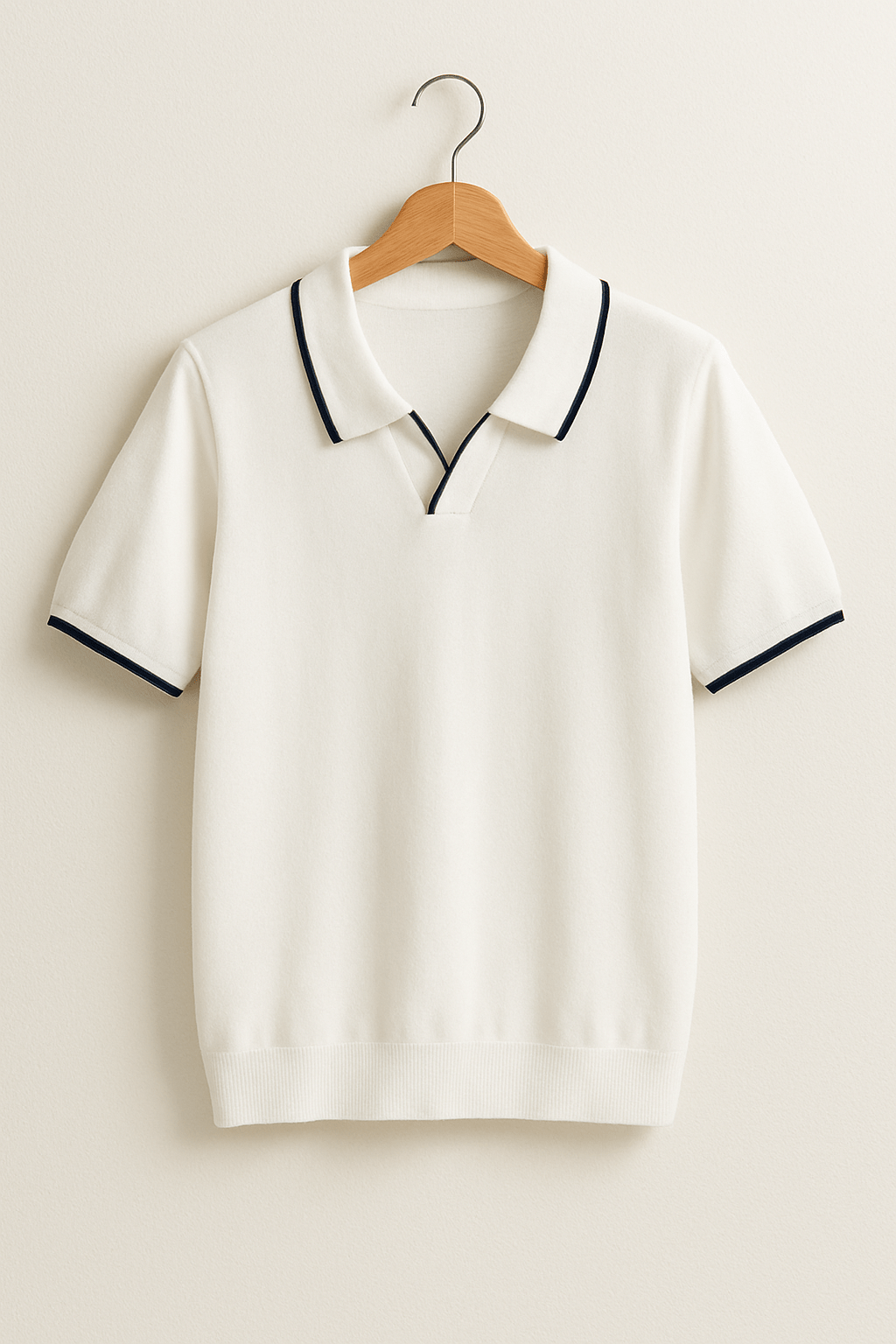 Aaron Strickpoloshirt Kurzarm Kontrastkante