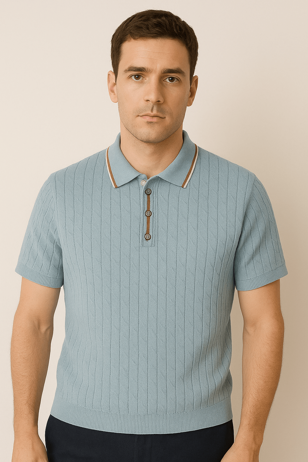 David Strick Poloshirt mit Kontrastkragen