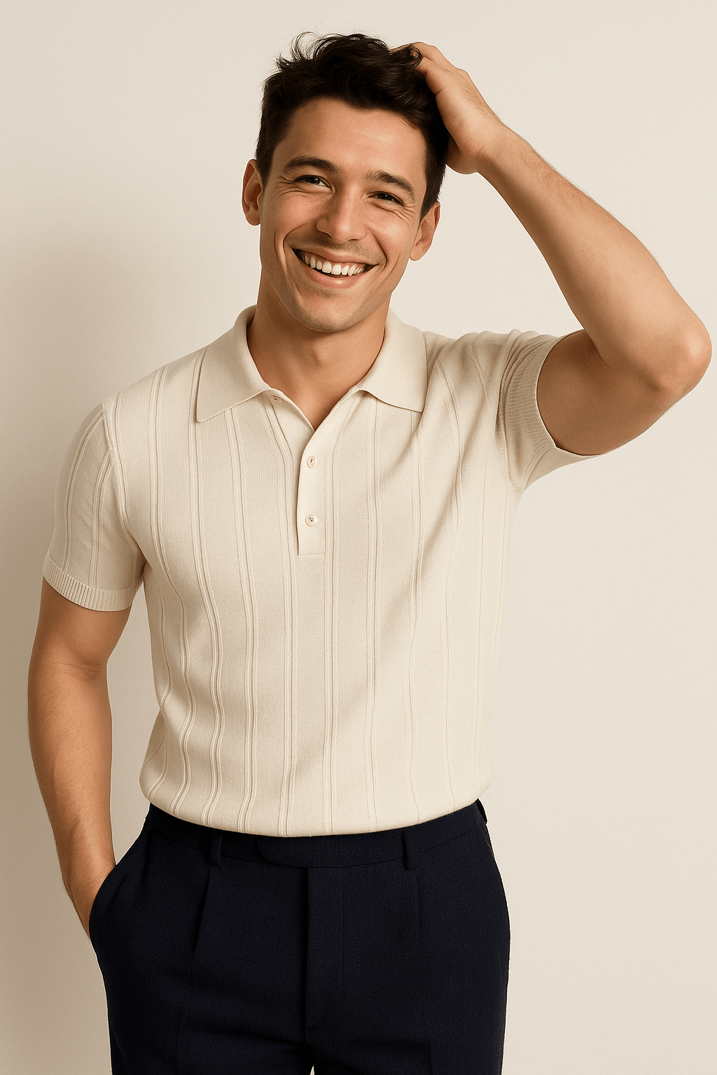 Liam Strickpoloshirt Kurzarm