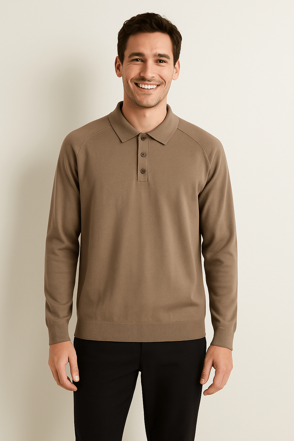 Luke Strick Poloshirt Langarm